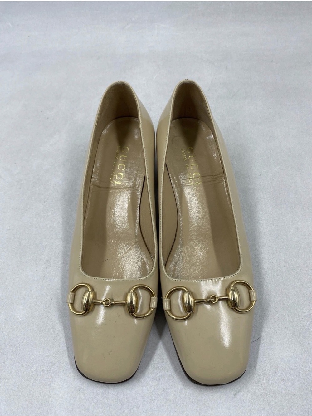 Gucci Beige Signora Leather Horsebit Heels